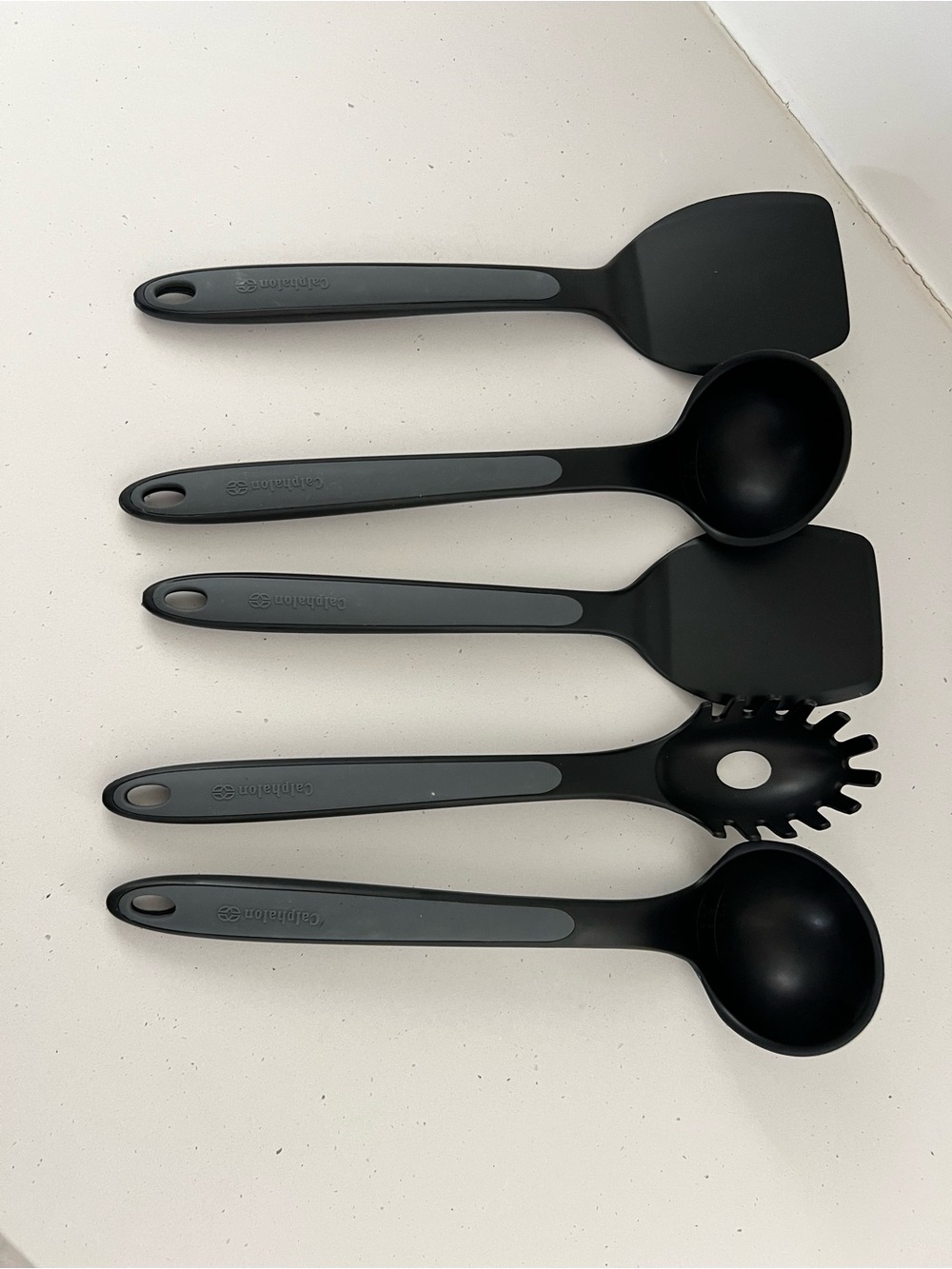 Calphalon 5-Piece Black Nylon Kitchen Utensil Set NWOT Spatula Ladle Pasta Serve
